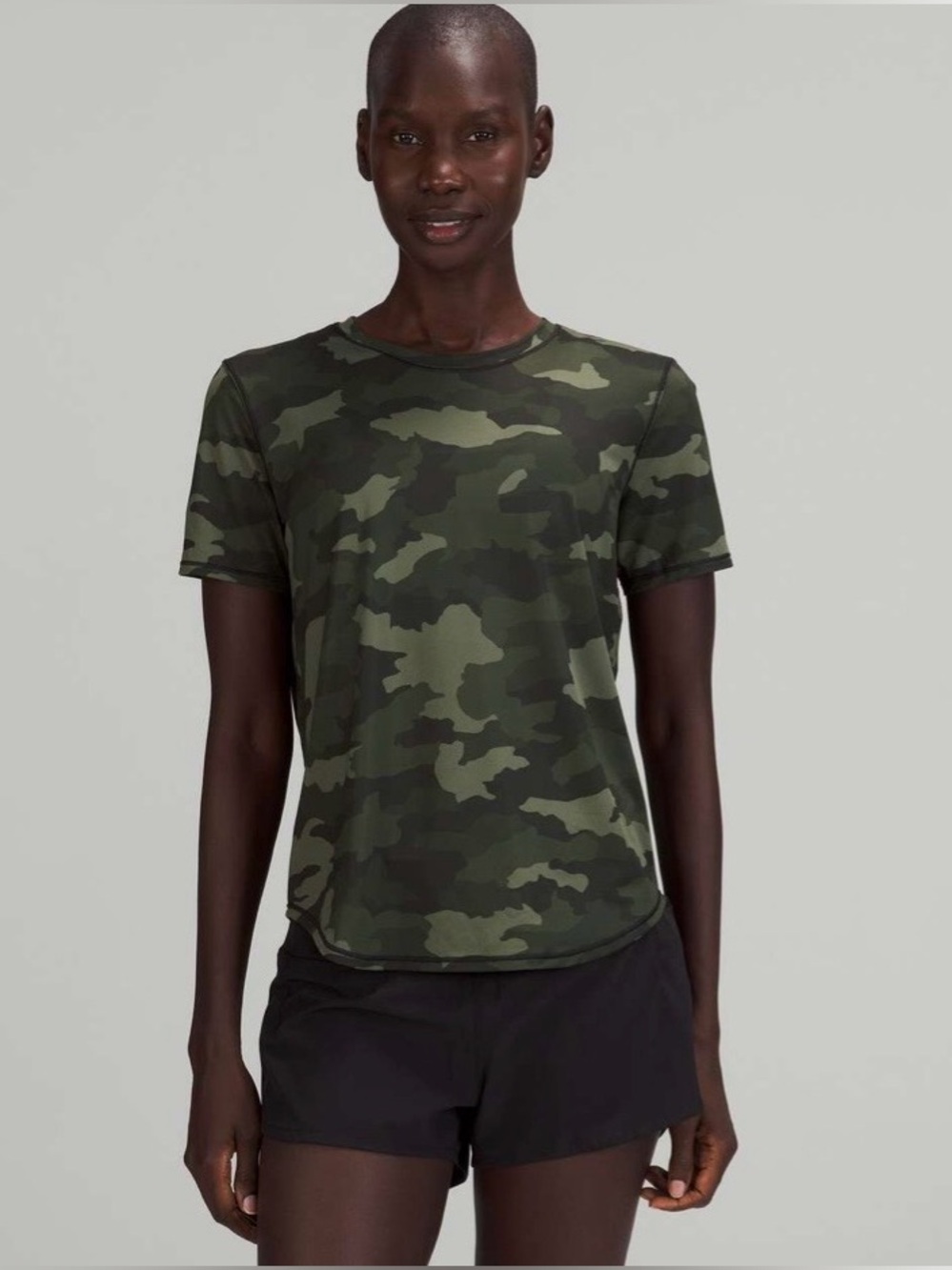 Lululemon Heritage 365 Camo Medium Olive High Neck Running Short Sleeve Tee 6